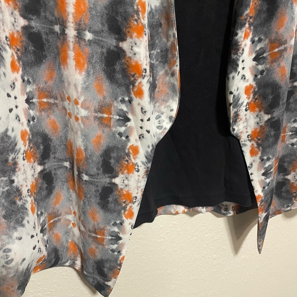 Lush Open Front Abstract Print Blouse Cardigan Top Size Medium - Picture 7 of 7